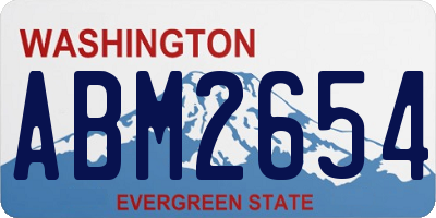 WA license plate ABM2654