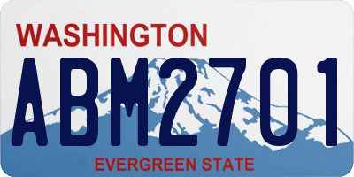 WA license plate ABM2701