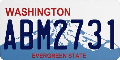 WA license plate ABM2731
