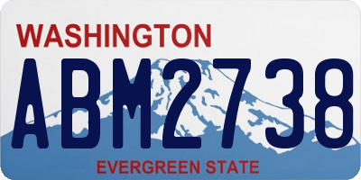 WA license plate ABM2738