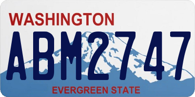 WA license plate ABM2747