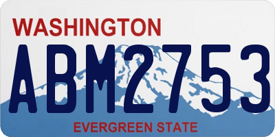 WA license plate ABM2753