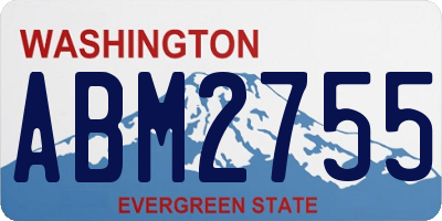 WA license plate ABM2755