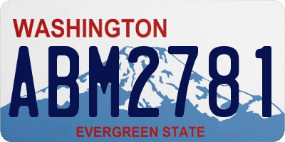 WA license plate ABM2781