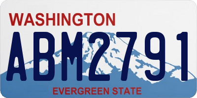 WA license plate ABM2791