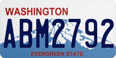 WA license plate ABM2792