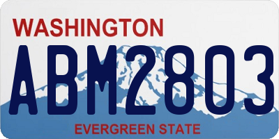 WA license plate ABM2803