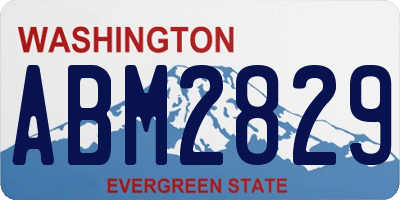 WA license plate ABM2829
