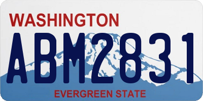 WA license plate ABM2831