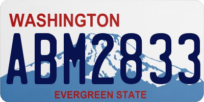 WA license plate ABM2833
