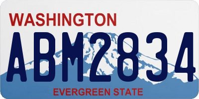WA license plate ABM2834