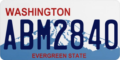 WA license plate ABM2840