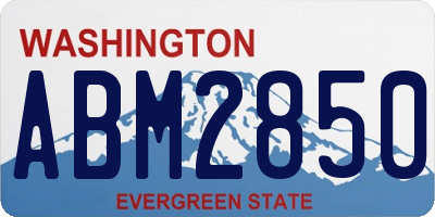 WA license plate ABM2850