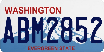 WA license plate ABM2852