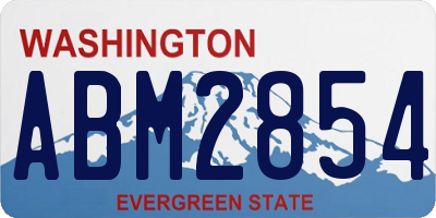WA license plate ABM2854