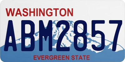 WA license plate ABM2857