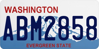 WA license plate ABM2858
