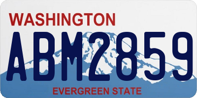 WA license plate ABM2859