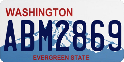 WA license plate ABM2869