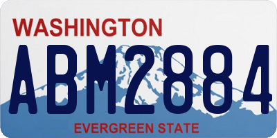 WA license plate ABM2884