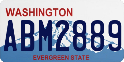 WA license plate ABM2889