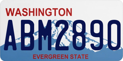WA license plate ABM2890