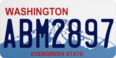 WA license plate ABM2897