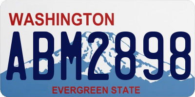 WA license plate ABM2898