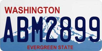 WA license plate ABM2899