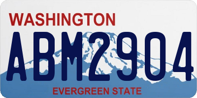 WA license plate ABM2904