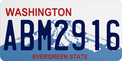 WA license plate ABM2916