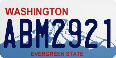 WA license plate ABM2921