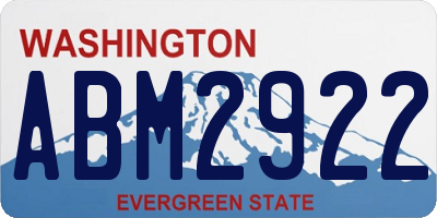 WA license plate ABM2922