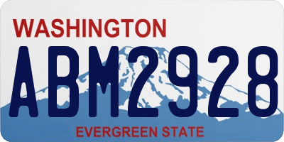 WA license plate ABM2928
