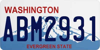 WA license plate ABM2931