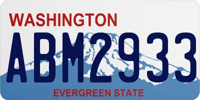 WA license plate ABM2933