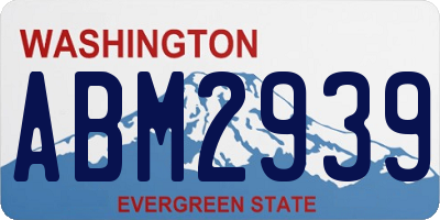 WA license plate ABM2939