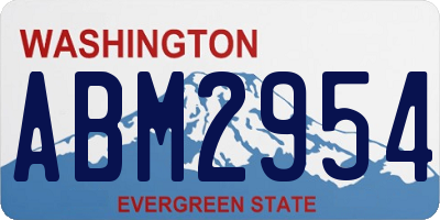 WA license plate ABM2954