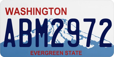 WA license plate ABM2972