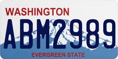 WA license plate ABM2989
