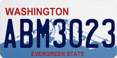 WA license plate ABM3023
