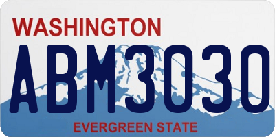 WA license plate ABM3030