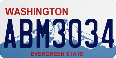 WA license plate ABM3034