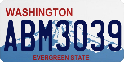 WA license plate ABM3039