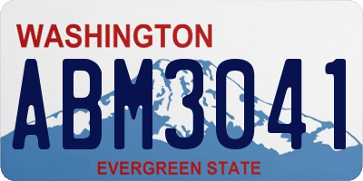 WA license plate ABM3041
