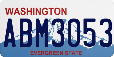 WA license plate ABM3053