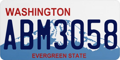 WA license plate ABM3058