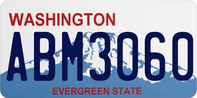 WA license plate ABM3060