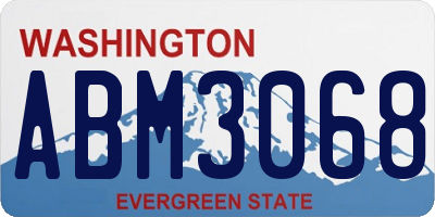 WA license plate ABM3068