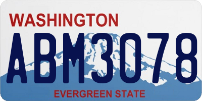 WA license plate ABM3078